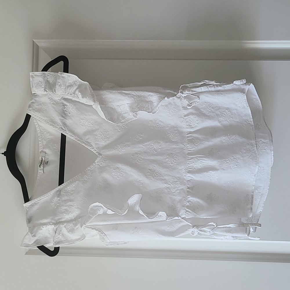 Madewelle White Ruffle Sleeveless Top Size XXS